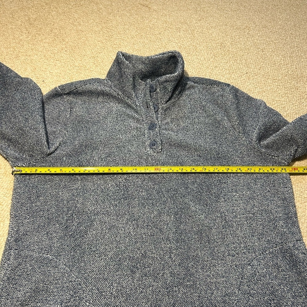 Eddie Bauer Women's 1/4 Button Soft Fleece Pullover heathered blue size Large - Picture 10 of 11